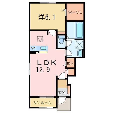 ベル　オーヴⅧ　Ａの物件間取画像